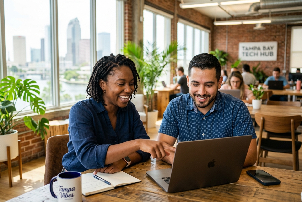 Team reviewing customer follow-up on a laptop